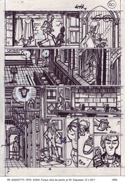 Bruno Gazzotti - Soda, "Fureur chez les saints", pl. 20, travail préparatoire - Comic Strip