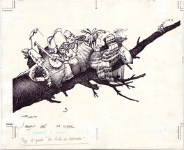 Johan De Moor - Gaspard de la nuit, "Les aîles de Naxmaal", garde. - Illustration originale