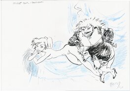 Marc Hardy - Lolo & Sucette, étude pour "Panorama d'un passé révolu". - Original Illustration