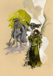 Lionel Marty - Witch & berserker - Illustration originale