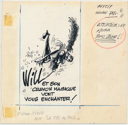André Franquin - Spirou-Titre, "La fée au pair". - Original Illustration