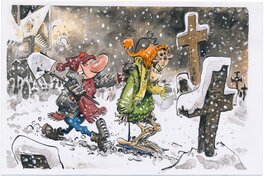 Marc Hardy - Pierre Tombal, "Joyeuses Fêtes !" - Illustration originale