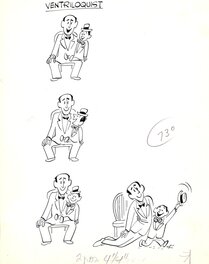 Hank Ketcham - Ventriloquist - Illustration originale