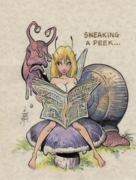 William Stout - William Stout "Sneaking a peek" - Illustration originale