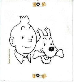 Hergé - Tintin et Milou - Illustration originale