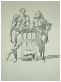 André Juillard - Illustration pour la librairie Super-Héros - Illustration originale