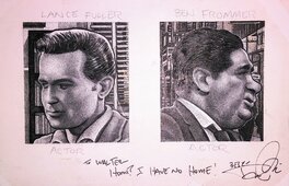 Drew Friedman - L'art de Cartes à Collectionner Ed Wood- Acteurs Ben Frommer et Lance Fuller - Illustration originale