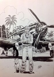 Maza - Greg Pappy Boyington - VMF 214 -F4U-1A Corsair - Original Illustration