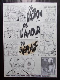 Alain Dodier - Jérôme K. Jérôme Bloche n° 1, « L'Ombre qui tue », planche de promotion, 1986. - Planche originale