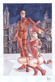 Marco Nizzoli - Daredevil and Elektra by Marco Nizzoli - Original Illustration