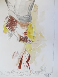 Nicolas Otéro - La femme au chapeau - Illustration originale