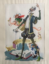 Jean Trubert - Don Quichotte - Couverture du journal de Tintin - Couverture originale
