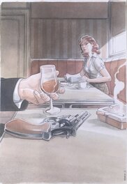 David Morancho - Illustration Sara Lone pour le Festival polar de Cognac 2017 - Planche originale