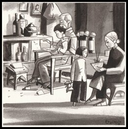 Marcelino Truong - 2002 - ÔngBà Nôi (les grands-parents paternels) - Original Illustration