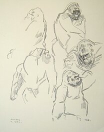 Herbert - Etudes de gorilles - Œuvre originale