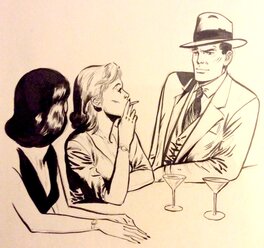 Gérald Forton - Bob Morane au chapeau - Illustration originale