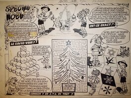 Eddy Paape - Geai et Mowgly, « Spécial Noël 58 », 1958. - Planche originale