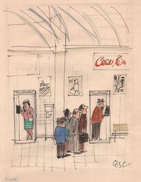 Cesc - Telephone box - Original Illustration