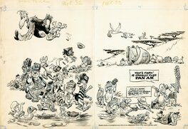 Walt Kelly - Walt Kelly POGO PanAm Advertisement 1966 - Original Illustration
