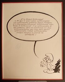 Illustration originale - Le Schtroumpf à Lunettes, Les Schtroumpfs n° 2, « Le Schtroumpfissime », 1965.