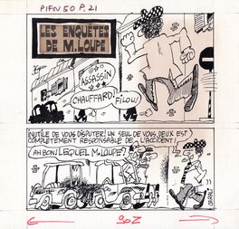 Paul Carali - Planche originale de Monsieur Loupe - Planche originale
