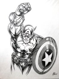 Mike Ratera - Captain America - Illustration originale