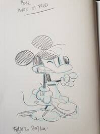 Fabrizio Petrossi - Dédicace de Petrossi dans Mickey tome 8-Mickey à travers les siècles - Planche originale