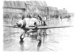 Lucio Perinotto - Bf 109G-6 - Original Illustration