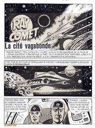 Comic Strip - Ray Comet, page titre de la Cité vagabonde - Parution dans la revue Cosmos (numéro 8), Artima, 1957