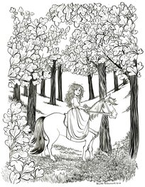 Benoît Feroumont - "Le Royaume: Anne à Cheval" - Illustration originale