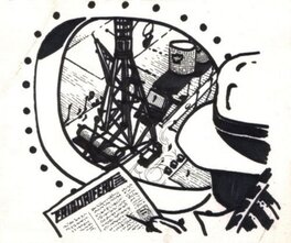 Andrea Pazienza - La cultura del petrolio - Illustration originale