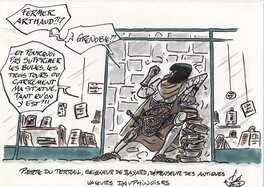 Frank Giroud - Illustration de soutien de la librairie... - Illustration originale