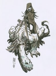 Roberto Ricci - Sorcière et sa creature - Illustration originale