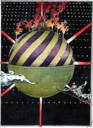 Moebius - Moebius - Bakalite Interplane : Carte N° 84 pour Comic Images - Planche originale