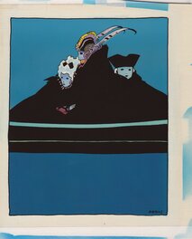 Moebius - Venise celeste - Mise en couleurs et son calque #2 - Original art