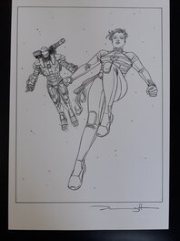 Jeremy Haun - Captain Marvel (Miss Marvel) et War Machine - Illustration originale