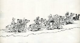 Marc Wasterlain - 1986 - Gil et Georges, "La machine perplexe" - Original Illustration