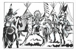 Illustration pour un épisode de Loup solitaire le dernier des Natchez, parution dans Zorro n°92