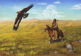 Sergio Macedo - Lakota 'album page de garde - Planche originale