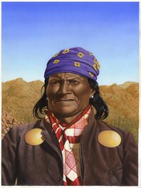 Sergio Macedo - Geronimo, Bedonkohe Apache Shaman and War Leader, 1886   Couverture Old West Magazine   mai,1999 - Planche originale