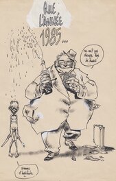 Al Severin - Bonne Année 1985 - Original Illustration