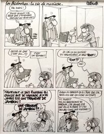 Binet - Les Bidochons - série de 5 planches - La vie de mariage - Comic Strip