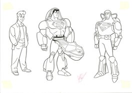 Mike DeCarlo - Superman Animated Series Style Guide : Jimmy Olsen, Superman - Original art