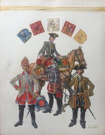 Fred & Liliane Funcken - L'uniforme et les armes des soldats de la guerre en dentelle - Illustration originale