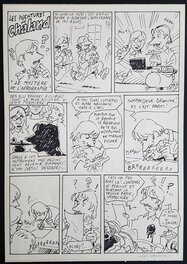 Luc Cornillon - Les aventures de Chaland - Le mystère de l'aérographe - planche préparatoire - crayonne - Comic Strip