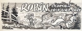 Claude Marin - Robin , écureuil des sous bois - Original Illustration
