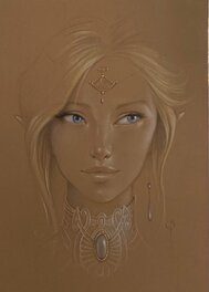 Sandrine Gestin - La fée aux yeux bleues - Illustration originale