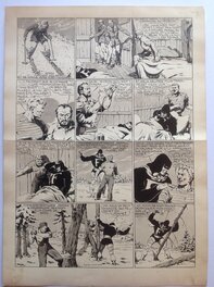 Comic Strip - Chott Fantax 28 Planche Originale 4 N&B et Lavis . Éo Pierre Mouchot 1948 .