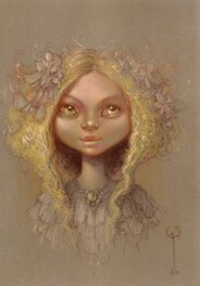 Sandrine Gestin - Petite lutine fleurie - Illustration originale