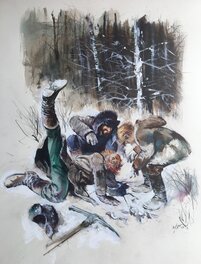 René Follet - Ivan Zourine . La fugue - Original Illustration